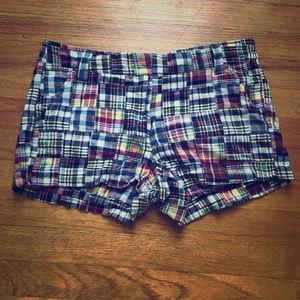 J. Crew Madras Plaid Shorts 3” inseam Sz 6